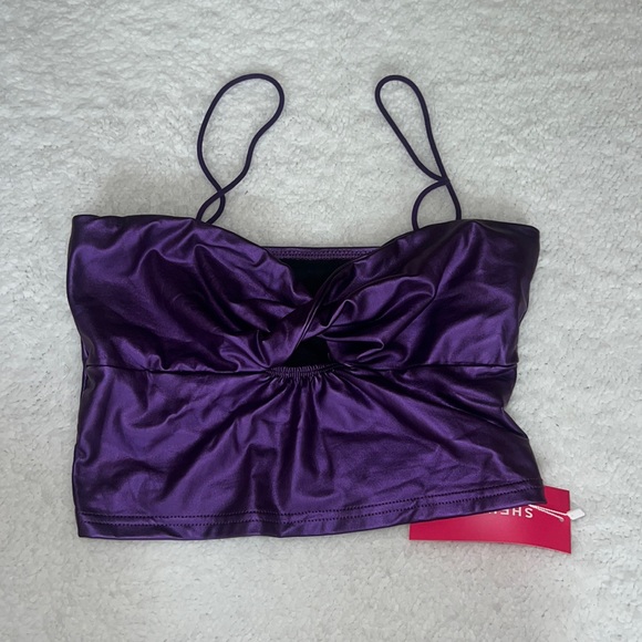 SHEIN purple cropped shirt - Picture 1 of 1